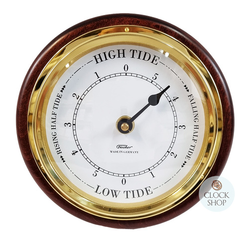 17cm Mahogany Quartz Tide Clock By FISCHER