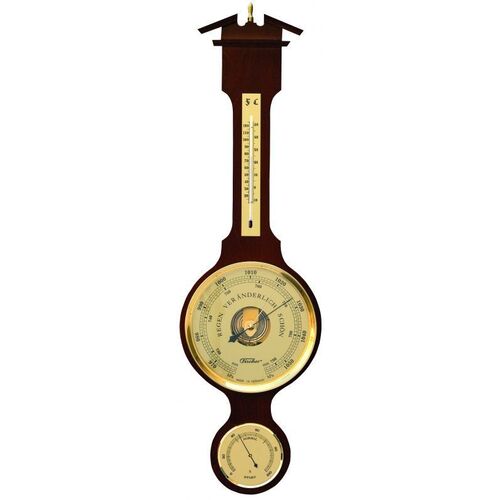 79cm Walnut Traditional Weather Station With Barometer, Thermometer & Hygrometer By FISCHER