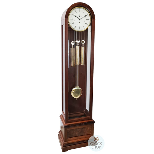 193cm Walnut Contemporary Longcase Clock With Westminster Chime By HERMLE image