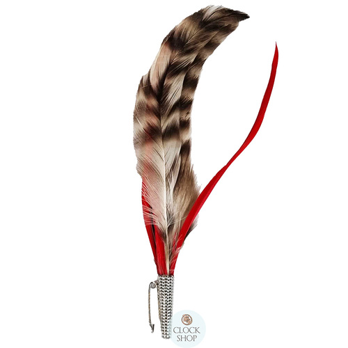 Brown And Red Hat Feather 15cm