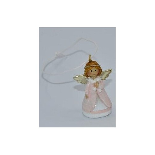 Angel Silver And Pink Christmas Tree Decoration 4cm