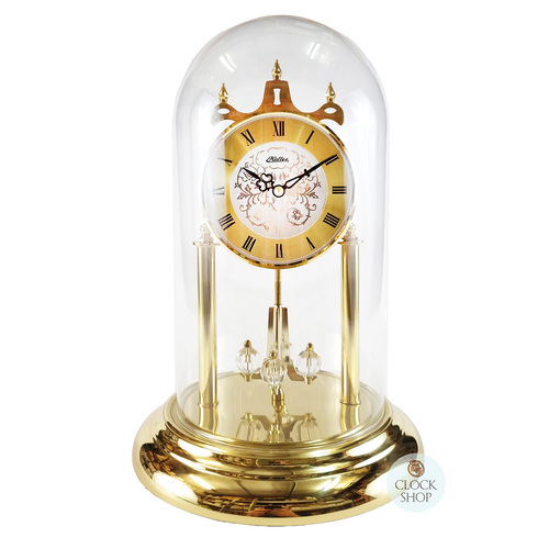 30cm Gold Anniversary Clock With Crystal Balls & Ornamental Dial By HALLER
