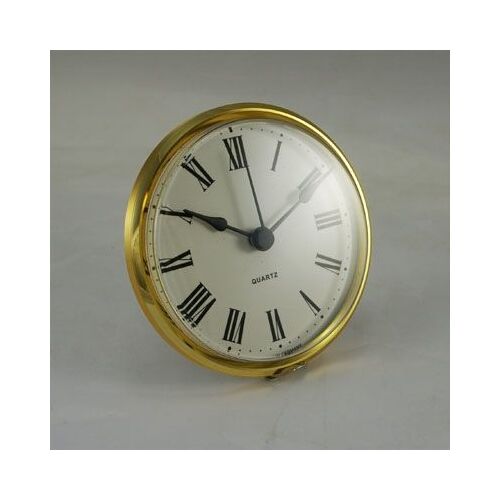 10.3cm Gold Clock Insert With White Dial & Roman Numerals image