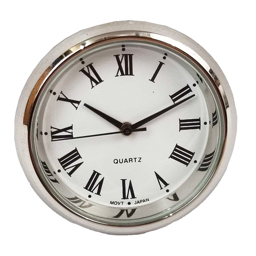 Round Roman Silver 35mm - Quartz Clock Movement