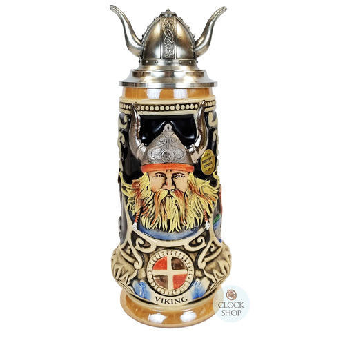 Viking Beer Stein With Viking Helmet Lid 0.5L By KING