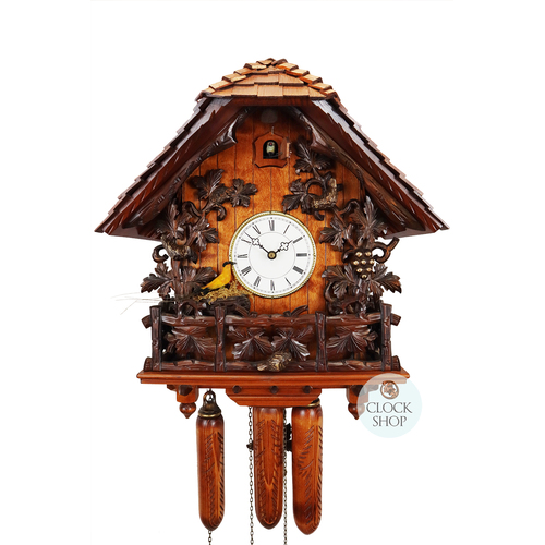 Chirping Bird 8 Day Mechanical Chalet Cuckoo Clock 44cm By ROMBA image