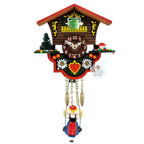 Swiss House Battery Chalet Kuckulino With Swinging Doll 12cm By TRENKLE