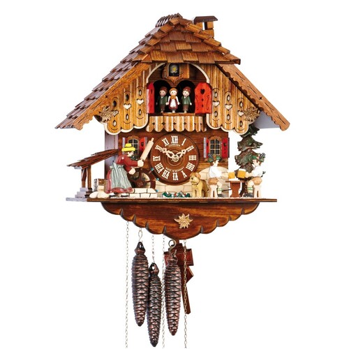 Lady With Rolling Pin 1 Day Mechanical Chalet Cuckoo Clock 36cm By SCHNEIDER