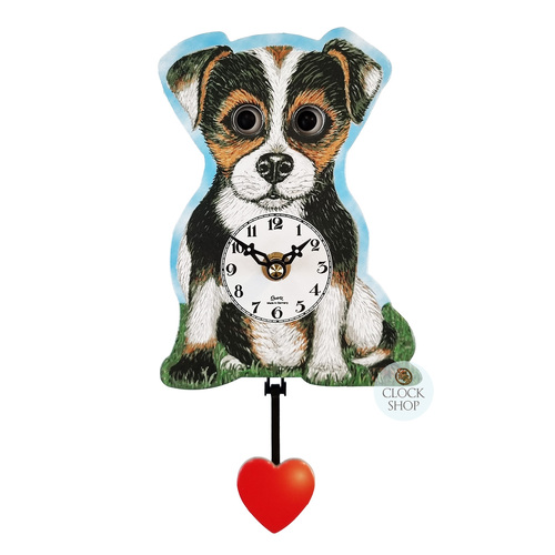 Dog Battery Clock With Moving Eyes 15cm By ENGSTLER image