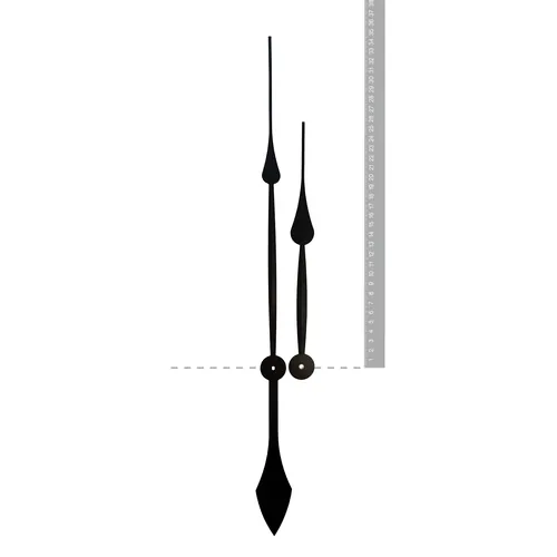 Black Spade High Torque Euroshaft Quartz Hands (346mm & 260mm) image