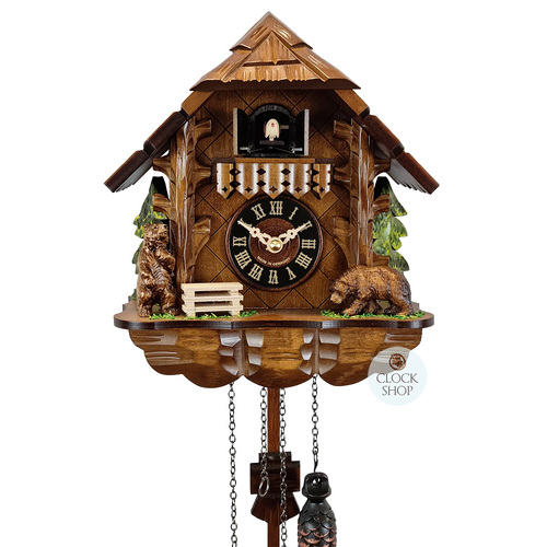 Bears Battery Chalet Cuckoo Clock 25cm By ENGSTLER