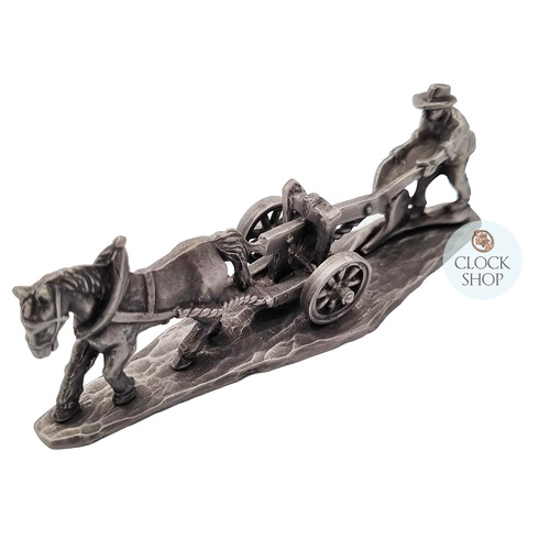 Pewter Farmer & Horse