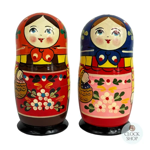 Zagorsk Village Floral Russian Dolls 17cm (Set Of 5) - Assorted Designs image