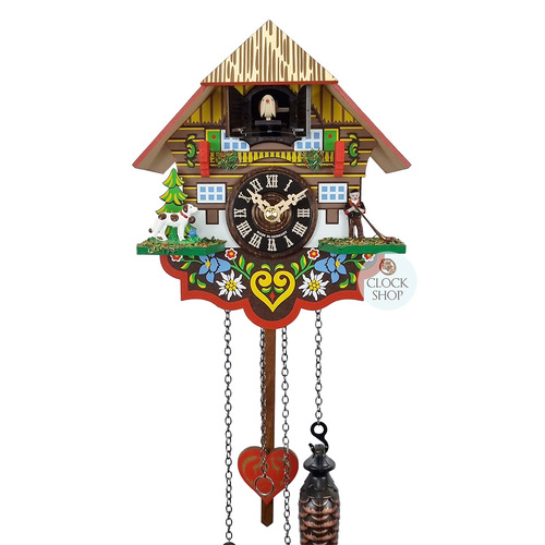 Alphorn 1 Day Mechanical Chalet Cuckoo Clock 19cm By ENGSTLER