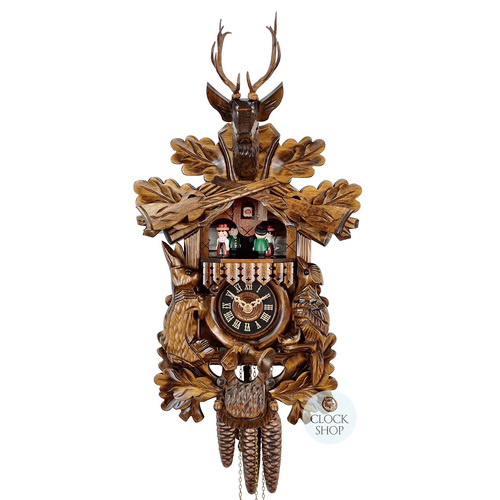 Before The Hunt 1 Day Mechanical Carved Cuckoo Clock 42cm By ENGSTLER image
