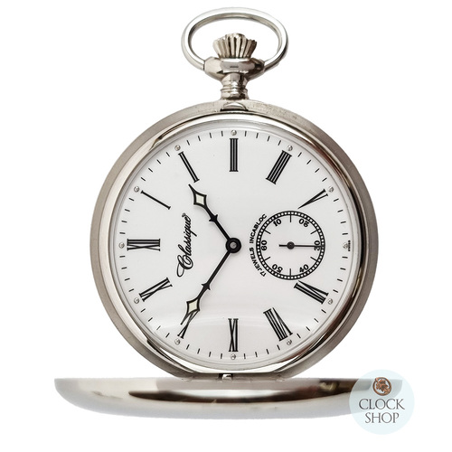 49mm Stainless Steel Unisex Mechanical Pocket Watch With Open Skeleton Back By CLASSIQUE (Roman)