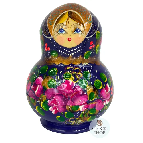 Floral Russian Dolls-Purple 14cm (Set Of 10) image