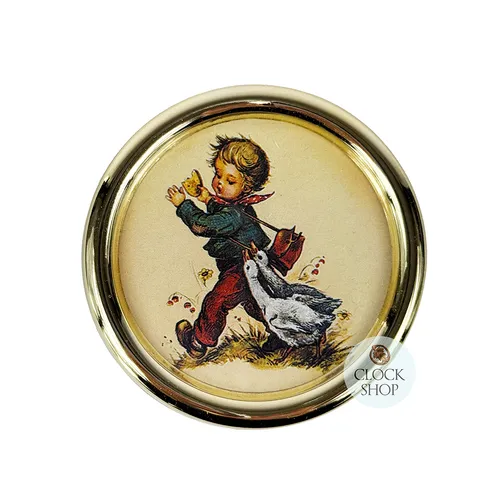 Round Acrylic Music Box - Boy & Geese (It's A Small World) image