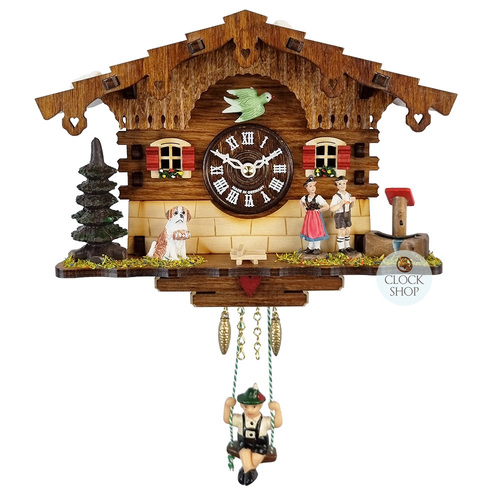 Black Forest Battery Chalet Kuckulino With Swinging Doll 16cm By TRENKLE image
