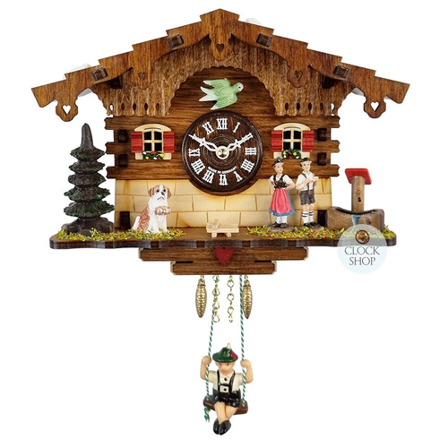Black Forest Battery Chalet Kuckulino With Swinging Doll 16cm By TRENKLE