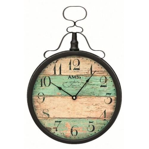 47cm Wrought Iron Fob Style Wall Clock By AMS