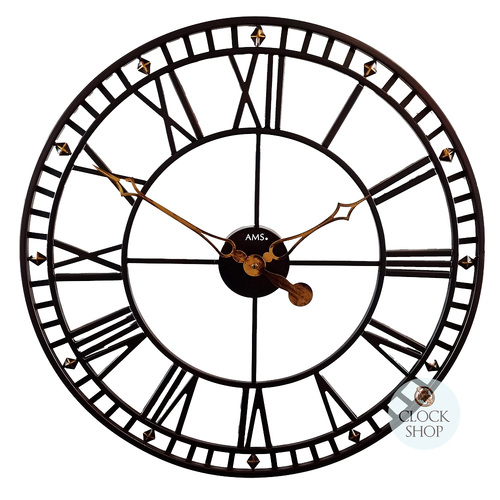 60cm Decorative Round Metal Clock By AMS image