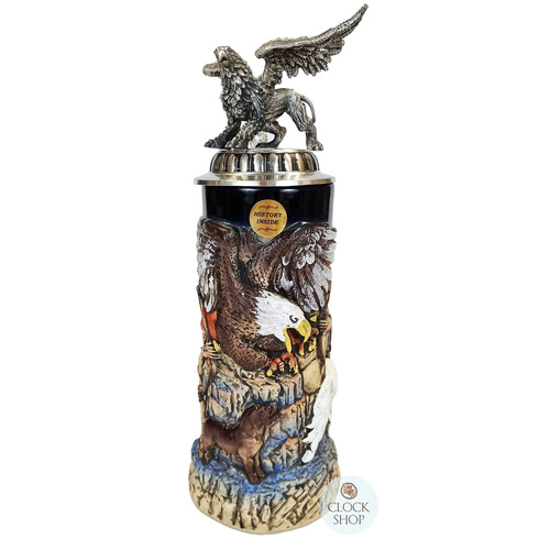 Griffin Beer Stein With Pewter Griffin On Pewter Lid By KING 