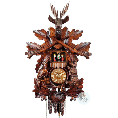 Before The Hunt 1 Day Mechanical Carved Cuckoo Clock With Dancers 48cm By SCHNEIDER