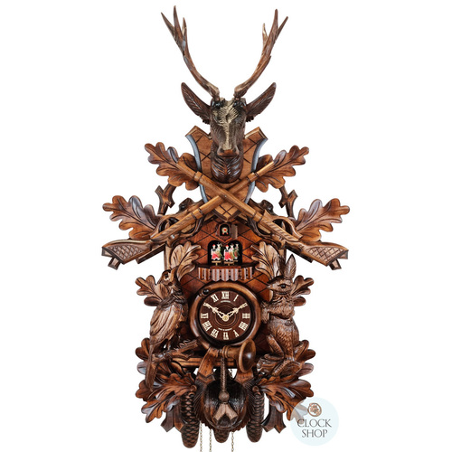 Before The Hunt 8 Day Mechanical Carved Cuckoo Clock With Dancers 75cm By SCHNEIDER
