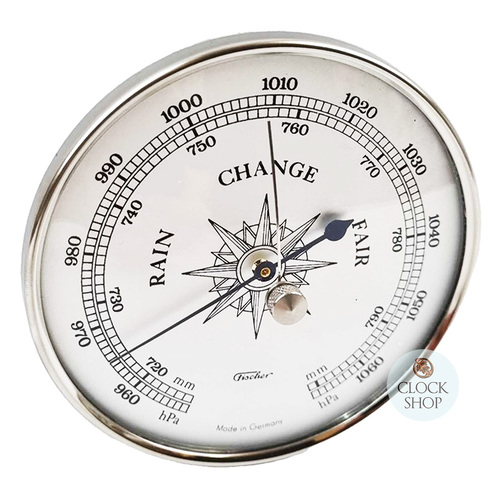 10cm Silver Barometer Insert By FISCHER