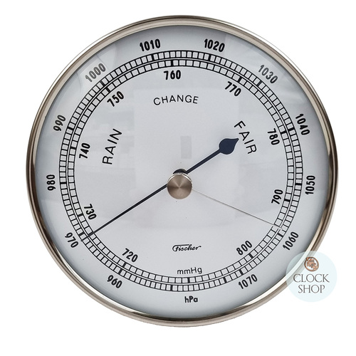 10.3cm Silver Barometer By FISCHER