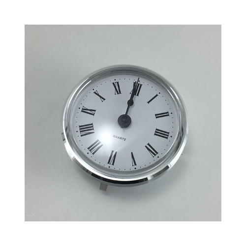 6.6cm Silver Clock Insert With White Dial & Roman Numerals image