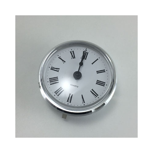 Round Roman Silver 66mm - Quartz Clock Movement