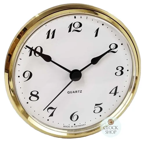 10.3cm Gold Clock Insert With White Dial & Arabic Numerals image