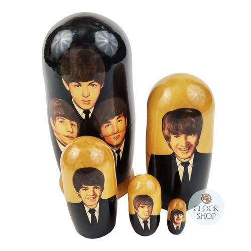 The Beatles Russian Dolls- Black & Gold 11cm (Set Of 5)