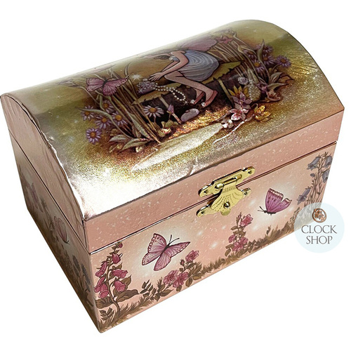 Fairy Chest Musical Jewellery Box With Dancing Fairy In Pink - Tune Waltz Of The Flowers