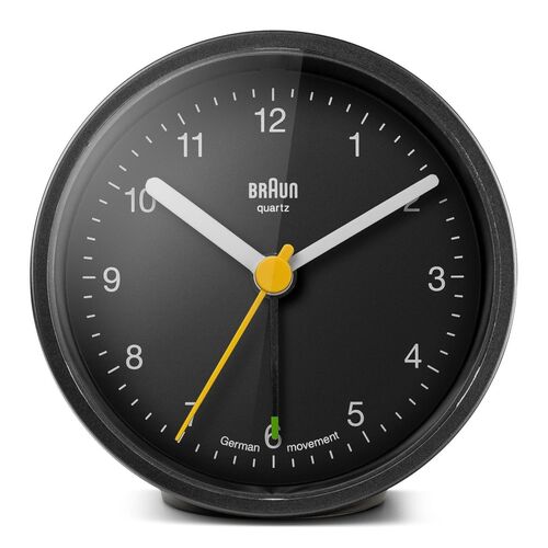 7.5cm Black Analogue Alarm Clock By BRAUN
