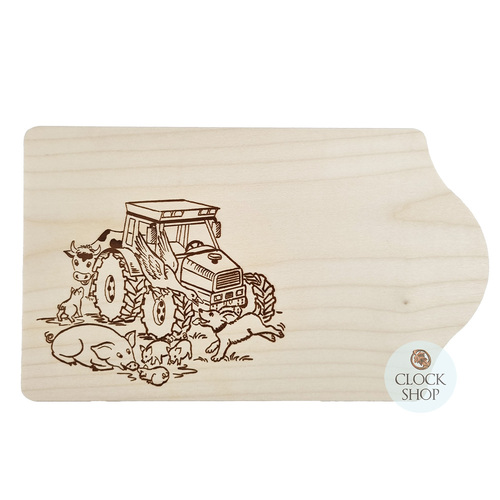 Cutting Board With Cow & Tractor