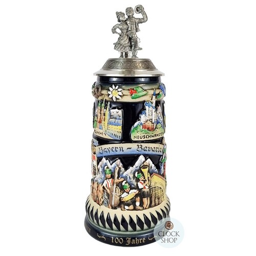 100 Years Of Bavaria Beer Stein With Dancers On Lid 0.75L By KING image
