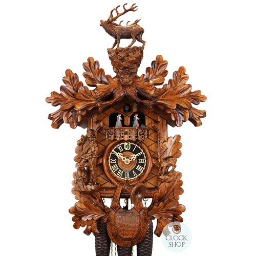 Mountaineer, Goat & Stag 8 Day Mechanical Carved Cuckoo Clock 58cm By HÖNES