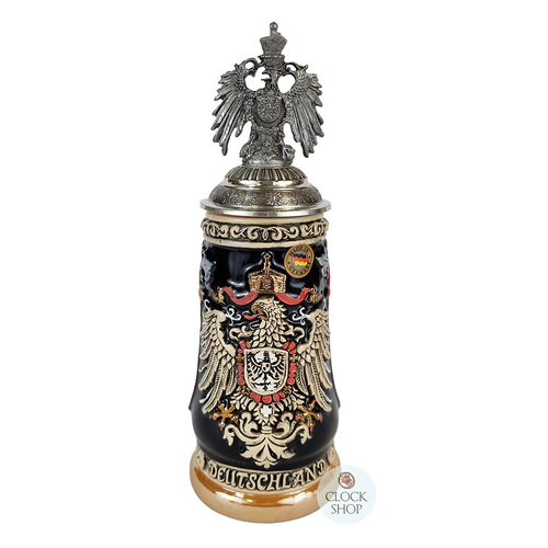 Deutschland Monarchy Beer Stein with Pewter Eagle On Pewter Lid 
