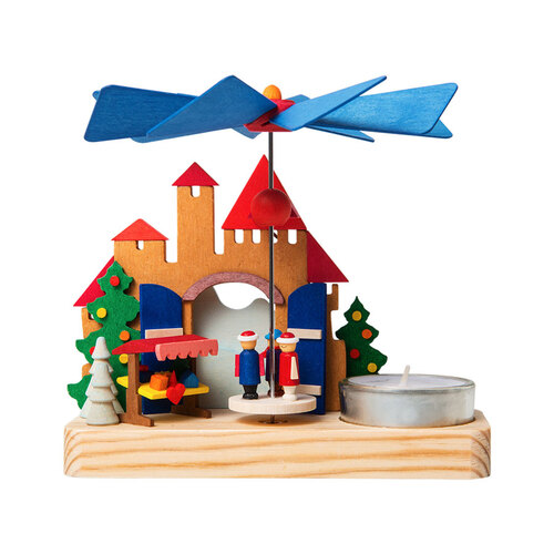 13.7cm Christmas Market Tealight Pyramid By Graupner image