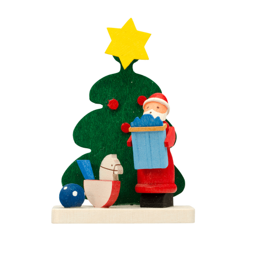 6cm Santa With Rocking Horse By Graupner