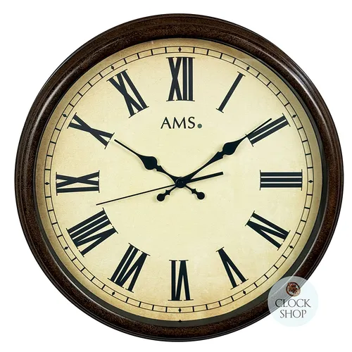 42cm Antique Style Round Wall Clock With Roman Numerals By AMS image