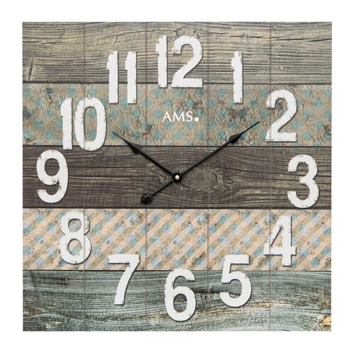 50cm Rustic Design Square Wall Clock By AMS 