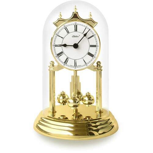 23cm Gold Anniversary Clock With White Dial By HALLER (Roman)