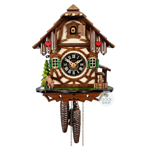 Deer & Water Trough 1 Day Mechanical Chalet Cuckoo Clock 23cm By ENGSTLER image