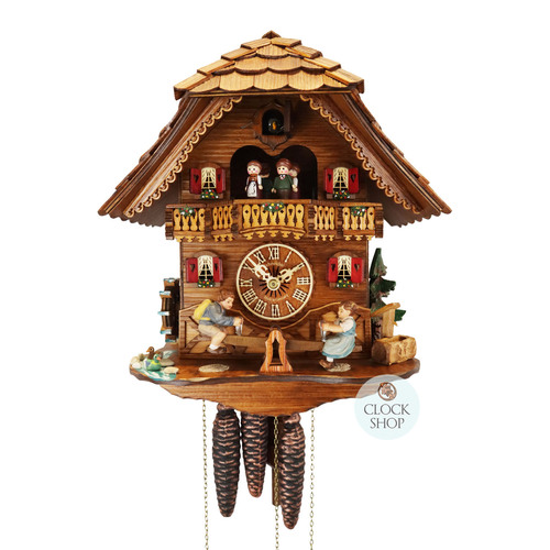 Seesaw 1 Day Mechanical Chalet Cuckoo Clock With Dancers 31cm By SCHNEIDER