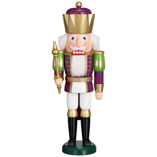 40cm Purple & Green King Nutcracker By Seiffener image