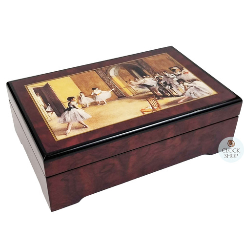Wooden Musical Jewellery Box- Dance Class At The Opera By Edgar Degas (Tchaikovsky- Swan Lake) image